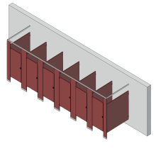 Bathroom Partitions - 6 Stalls - Free Standing Left Hand Standard