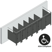 Bathroom Partitions - 6 Stalls - Free Standing Right Hand ADA