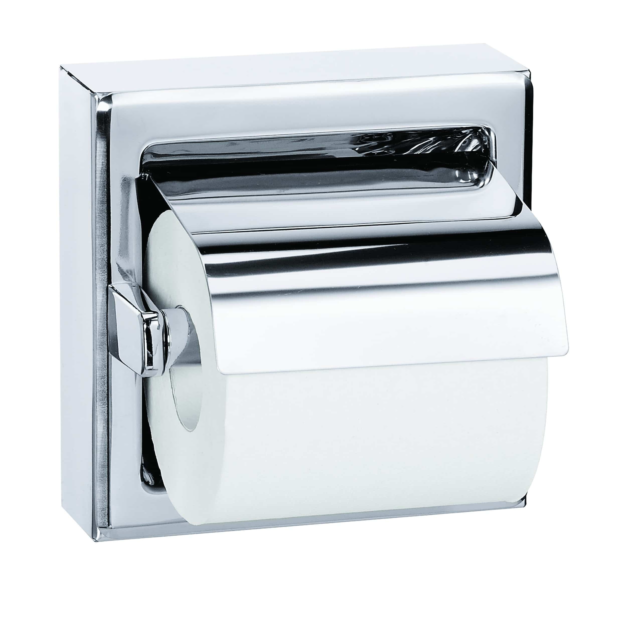 Bradley 5106 Surface-Mounted Hinged Hood Single Roll Toilet Paper Dispenser