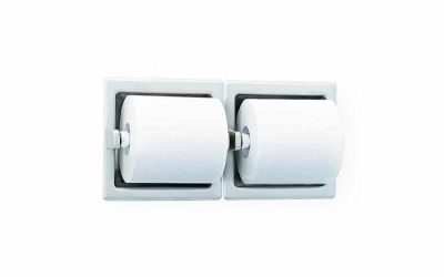 Bradley 5124 Recessed Satin Stainless Steel Dual Roll Toilet Paper Dispenser