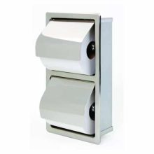 Bradley 5127 Recessed Hinged Hood Stacking Rolls Toilet Paper Dispenser