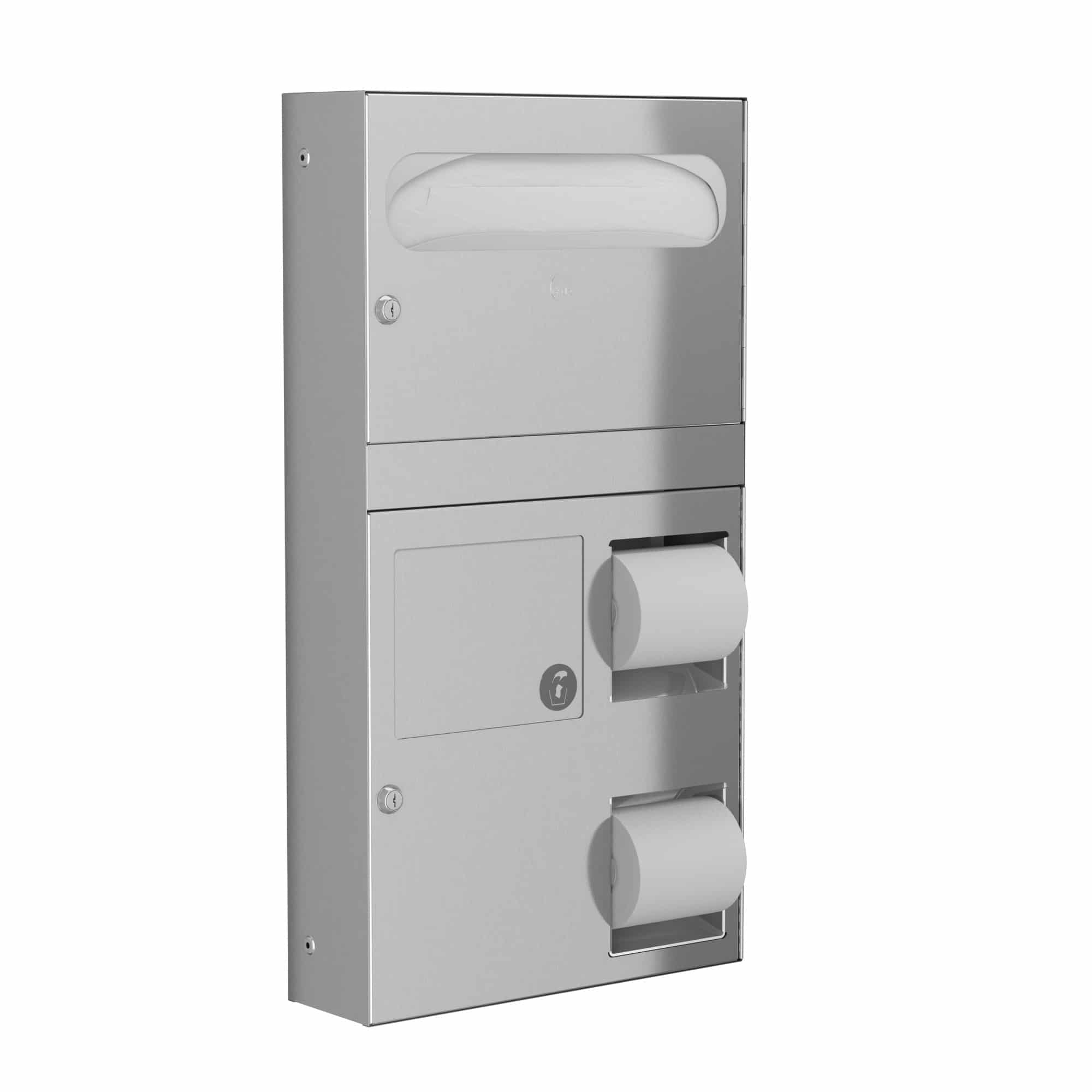 Bradley 5912 Seat Cover, Paper Dispenser & Napkin Disposal 1-Stall Combination Unit