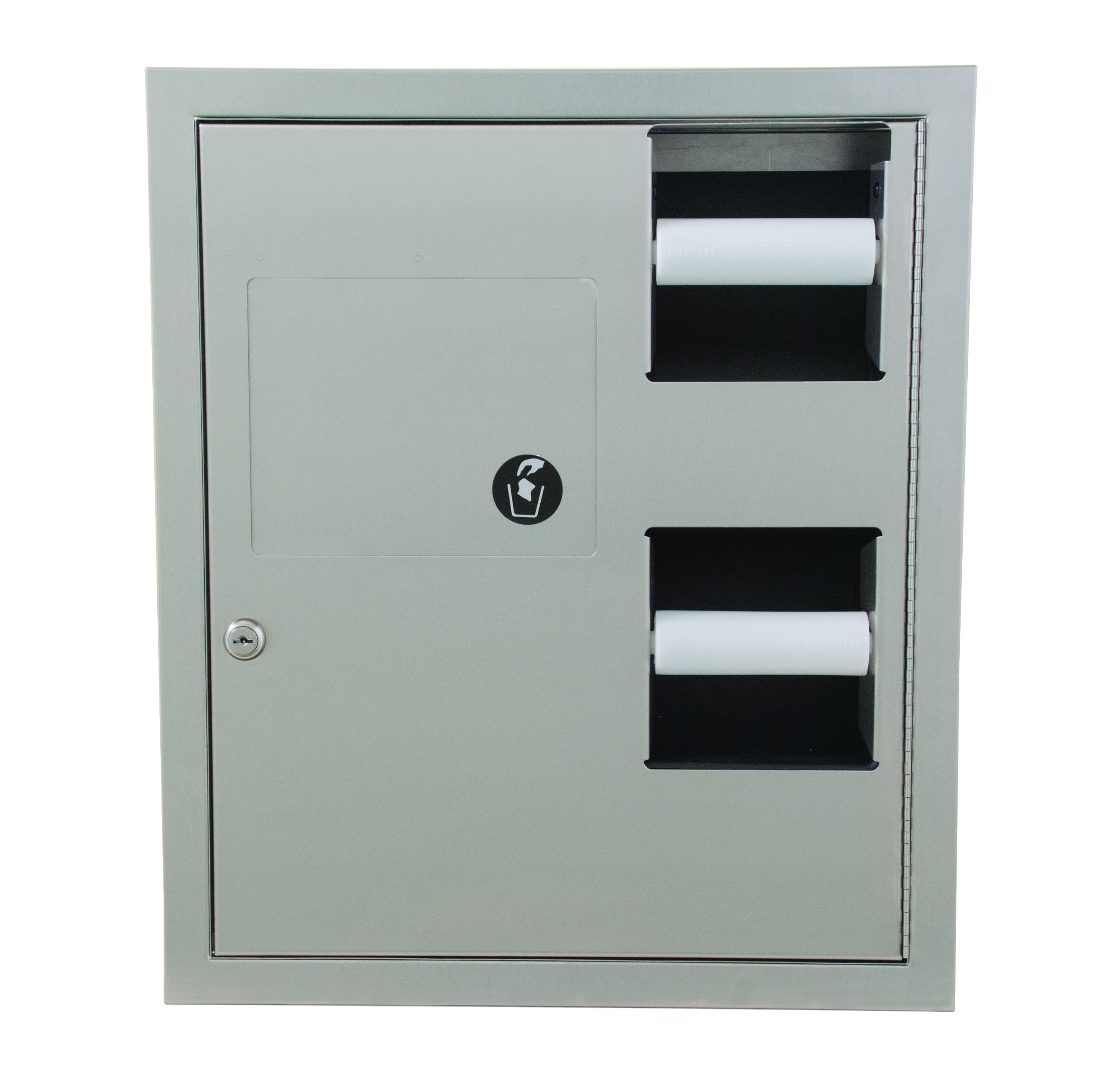 Bradley 5942 Paper Dispenser & Napkin Disposal 1-Stall Combination Unit