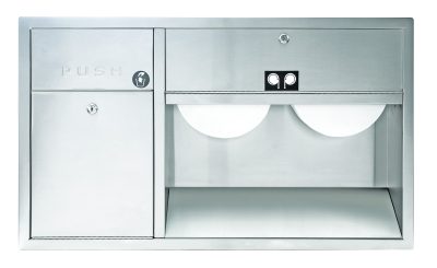 Bradley 5951/5952 Jumbo Dual Roll Paper Dispenser & Waste Receptacle Combination Unit