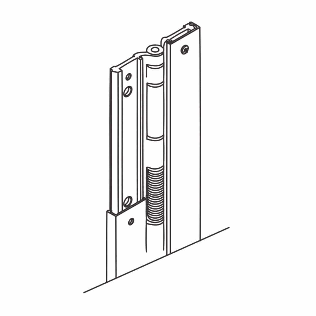 Scranton Products 54" Continuous Aluminum Spring Hinge - HH54CHA