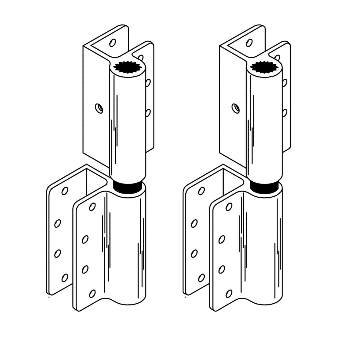 Scranton Products 8" Aluminum Wrap Around Hinge Set - HHKITAL01