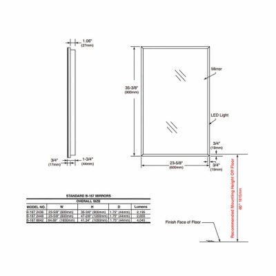 Bobrick LED Edge Lit Mirror B-167 - Image 3