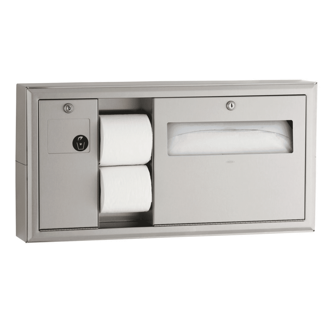 Bobrick Surface-Mount Toilet Tissue, Seat Cover Dispenser and Waste Disposal B-30919