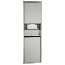 Bobrick Flush Mount Paper Towel Dispenser and Waste Receptacle B-3940