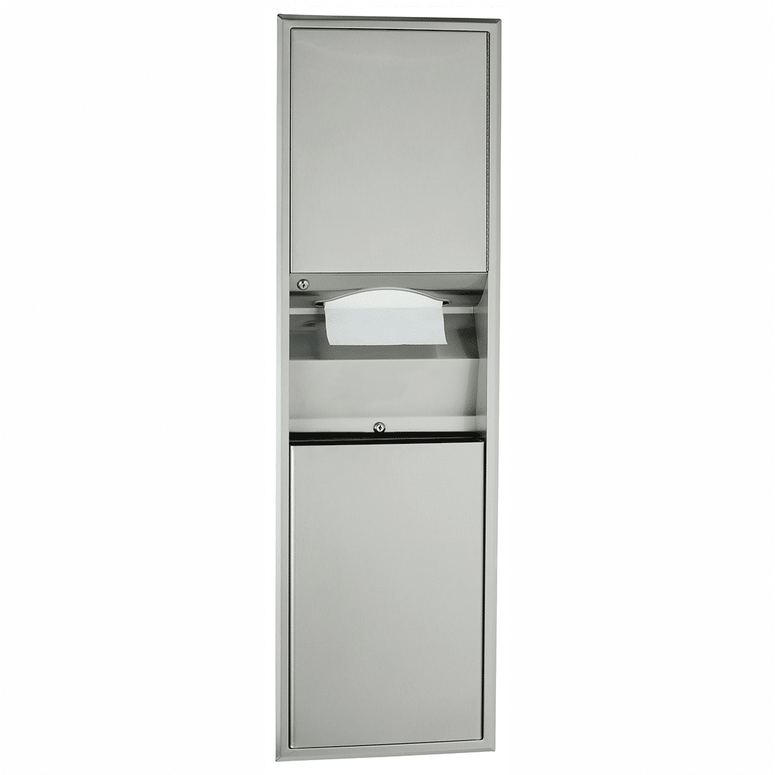 Bobrick Flush Mount Paper Towel Dispenser and Waste Receptacle B-3940