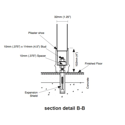 Floor Mounted Urinal Screen - Stainless Steel - Image 4