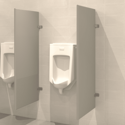 Wall Hung Urinal Screen - Powder Coated