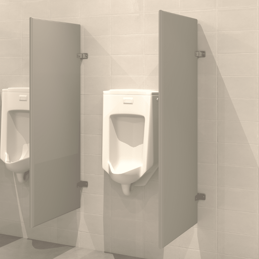 Wall Hung Urinal Screen - Powder Coated