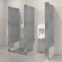 Floor Mounted Urinal Screen - Stainless Steel
