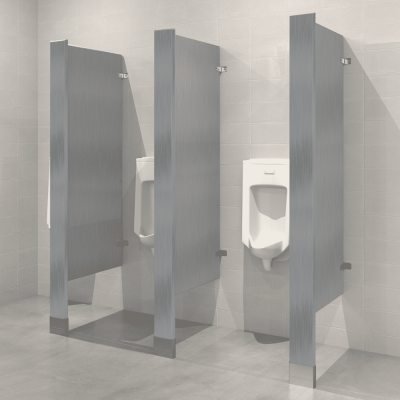 Floor Mounted Urinal Screen - Stainless Steel