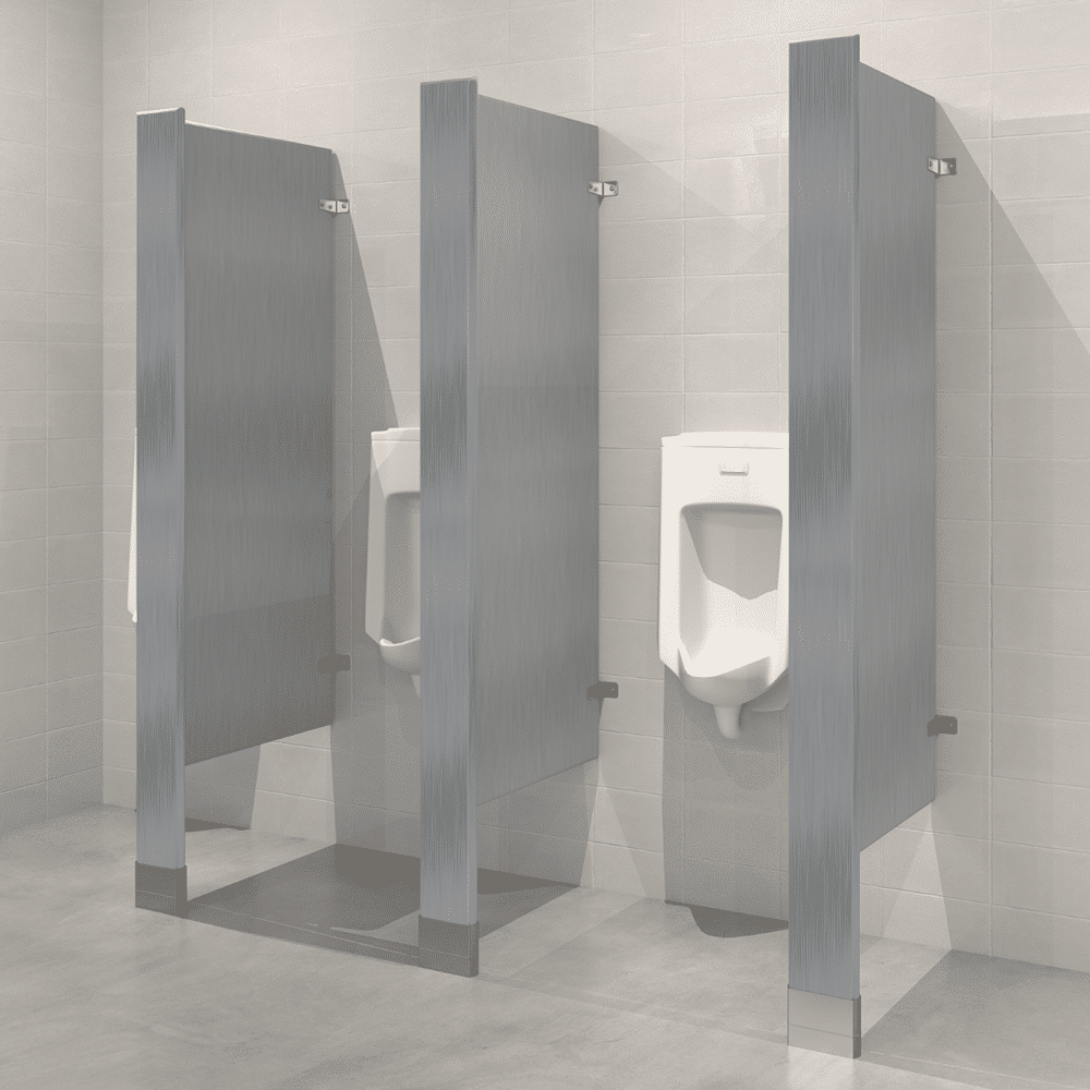 Floor Mounted Urinal Screen - Stainless Steel