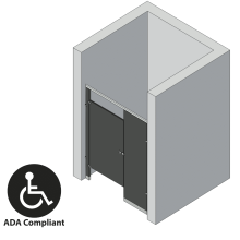 Bathroom Partitions - 1 Stall - Between Walls Left Hand ADA