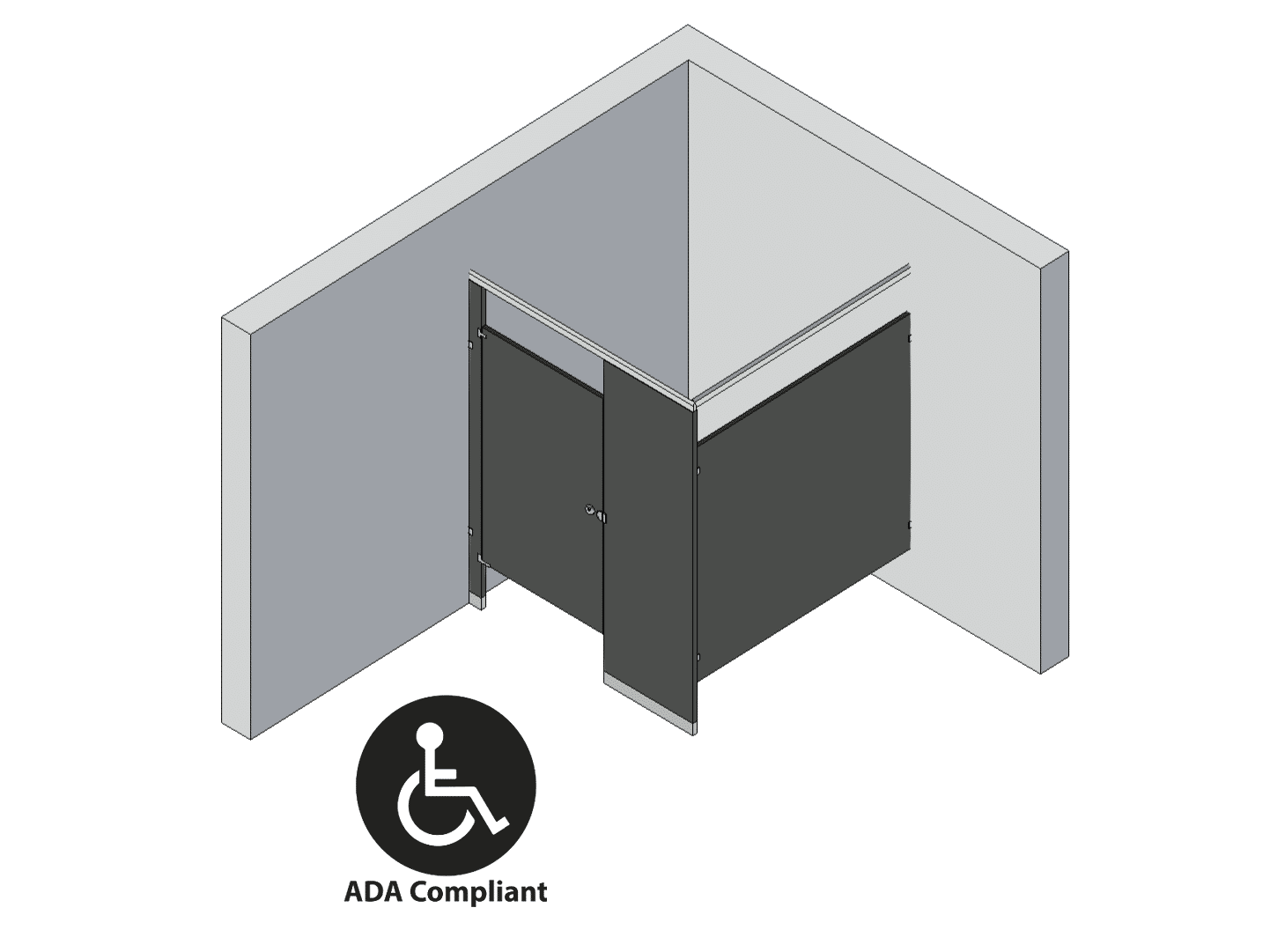 Bathroom Partitions -1 Stall - Corner Left Hand ADA