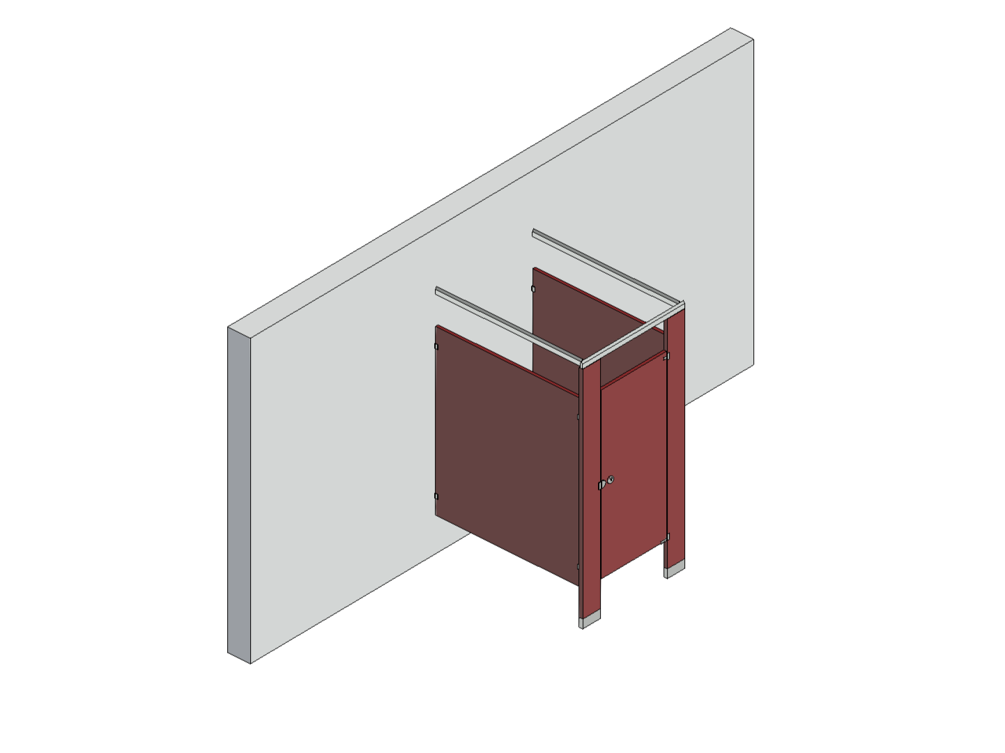 Bathroom Partitions - 1 Stall - Free Standing Right Hand Standard