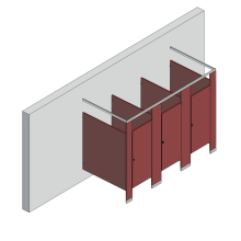 Bathroom Partitions - 3 Stalls - Free Standing Right Hand Standard