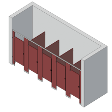 Bathroom Partitions - 5 Stalls - Between Walls Left Hand Standard