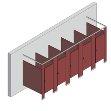 Bathroom Partitions - 5 Stalls - Free Standing Right Hand Standard