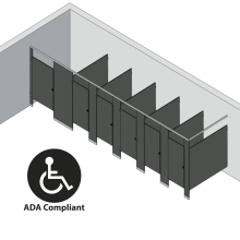 Bathroom Partitions - 6 Stalls - Corner Left Hand ADA