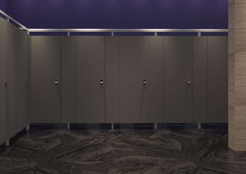 Scranton Bathroom Stalls in Dark Gray