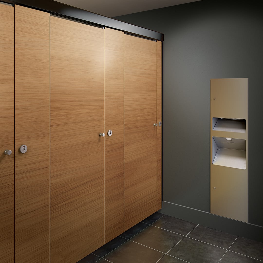 ASI Maximum Privacy Phenolic Bathroom Stalls in Graphite Gray