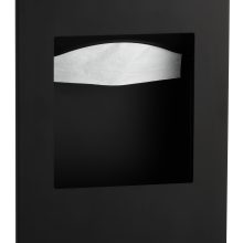 Recessed Paper Towel Dispenser and Waste Receptacle, Matte Black, 1.6-Gallon Waste