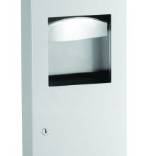 Surface-Mounted Paper Towel Dispenser & Waste Receptacle, Satin Finish, 3.8-Gallon Waste