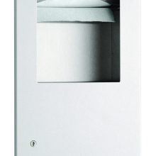 Recessed Paper Towel Dispenser and Waste Receptacle, Satin Finish, 3.8-Gallon Waste