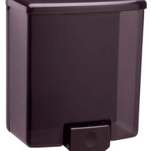 Surface-Mounted Manual Liquid Soap Dispenser, Black Plastic, 40-fl oz.