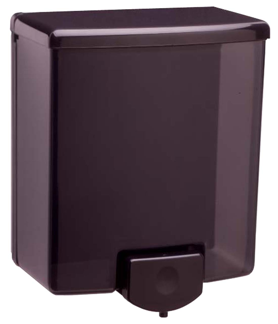Surface-Mounted Manual Liquid Soap Dispenser, Black Plastic, 40-fl oz.