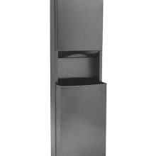 Surface-Mounted Paper Towel Dispenser and Waste Receptacle, Satin Finish, 15-Gallon Waste