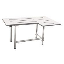 Reversible Shower Seat with Swing Down Legs, Phenolic and Satin Finish