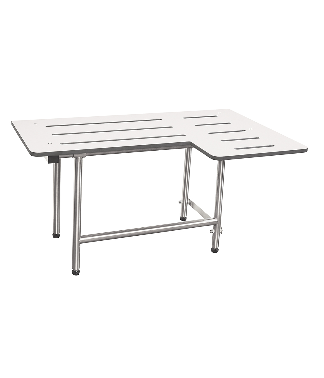 Reversible Shower Seat with Swing Down Legs, Phenolic and Satin Finish