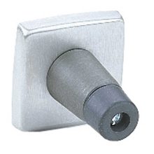 Surface-Mounted Door Bumper, Bright Polished with Black Bumper