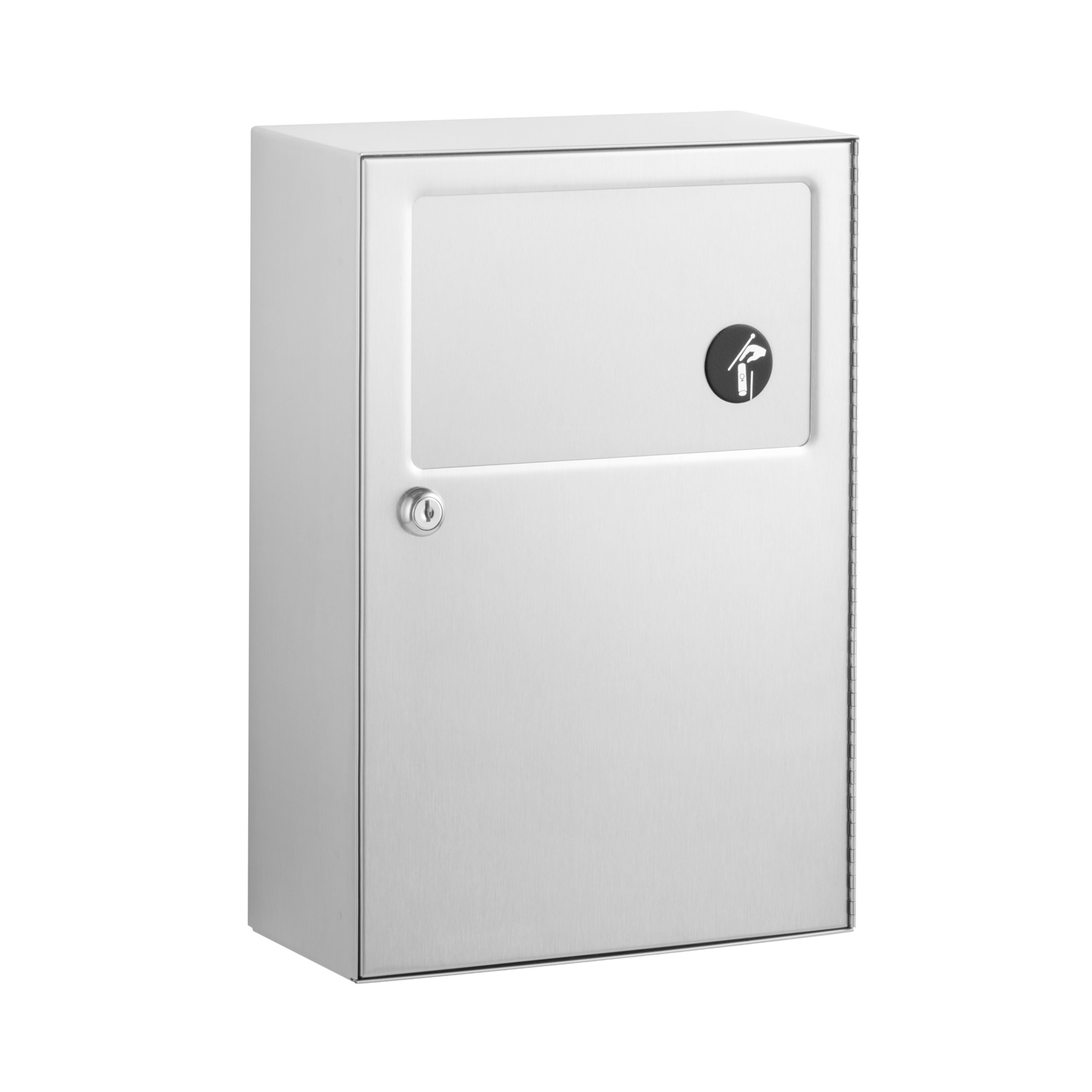 Surface-Mounted Sanitary Napkin Disposal, Satin Finish, 1.3-Gallons