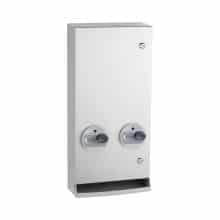 Surface-Mounted Napkin-Tampon Dispenser, Free Operation, Satin Finish