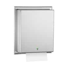 Semi-Recessed Automatic Roll Paper Towel Dispenser, Satin Finish