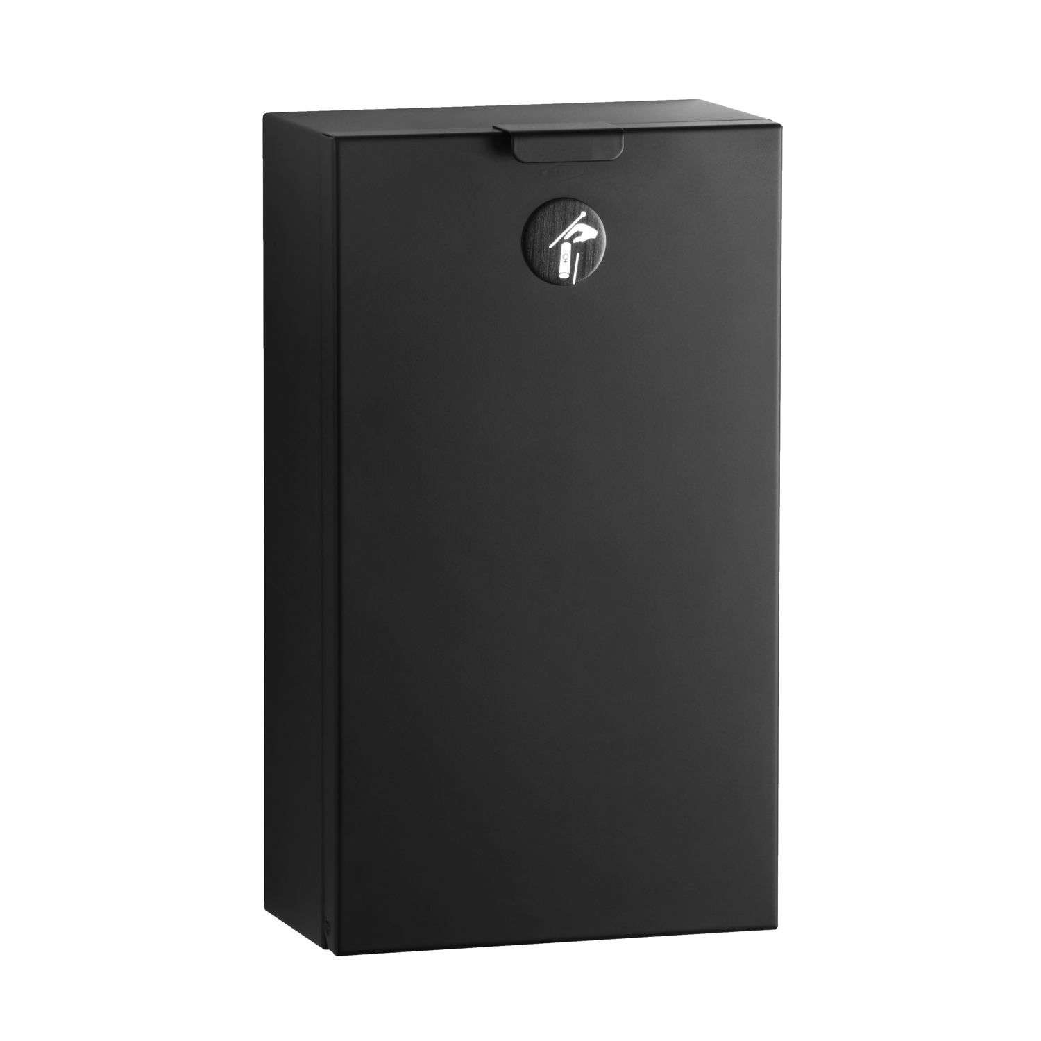 Surface-Mounted Sanitary Napkin Disposal, Matte Black, 0.5-Gallon