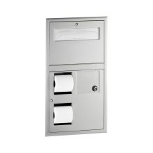 Recessed Toilet Tissue / Seat Cover Dispenser / Waste Disposal, Right Side While Seated