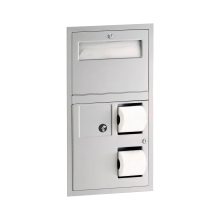 Recessed Toilet Tissue / Seat Cover Dispenser / Waste Disposal, Left Side While Seated