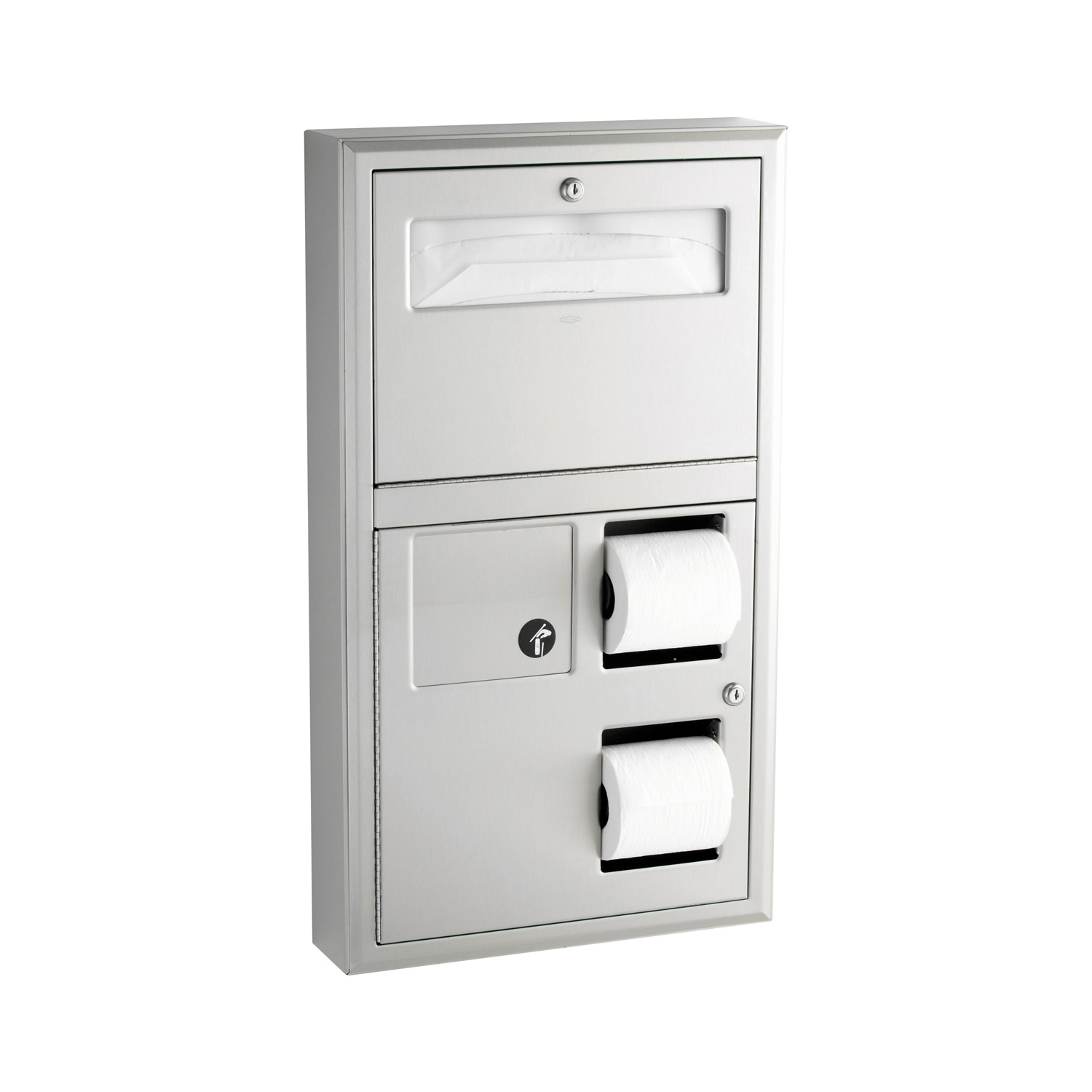 Surface-Mounted Toilet Tissue / Seat Cover Dispenser / Waste Disposal