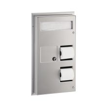 Partition-Mounted Toilet Tissue / Seat Cover Dispenser / Waste Disposal