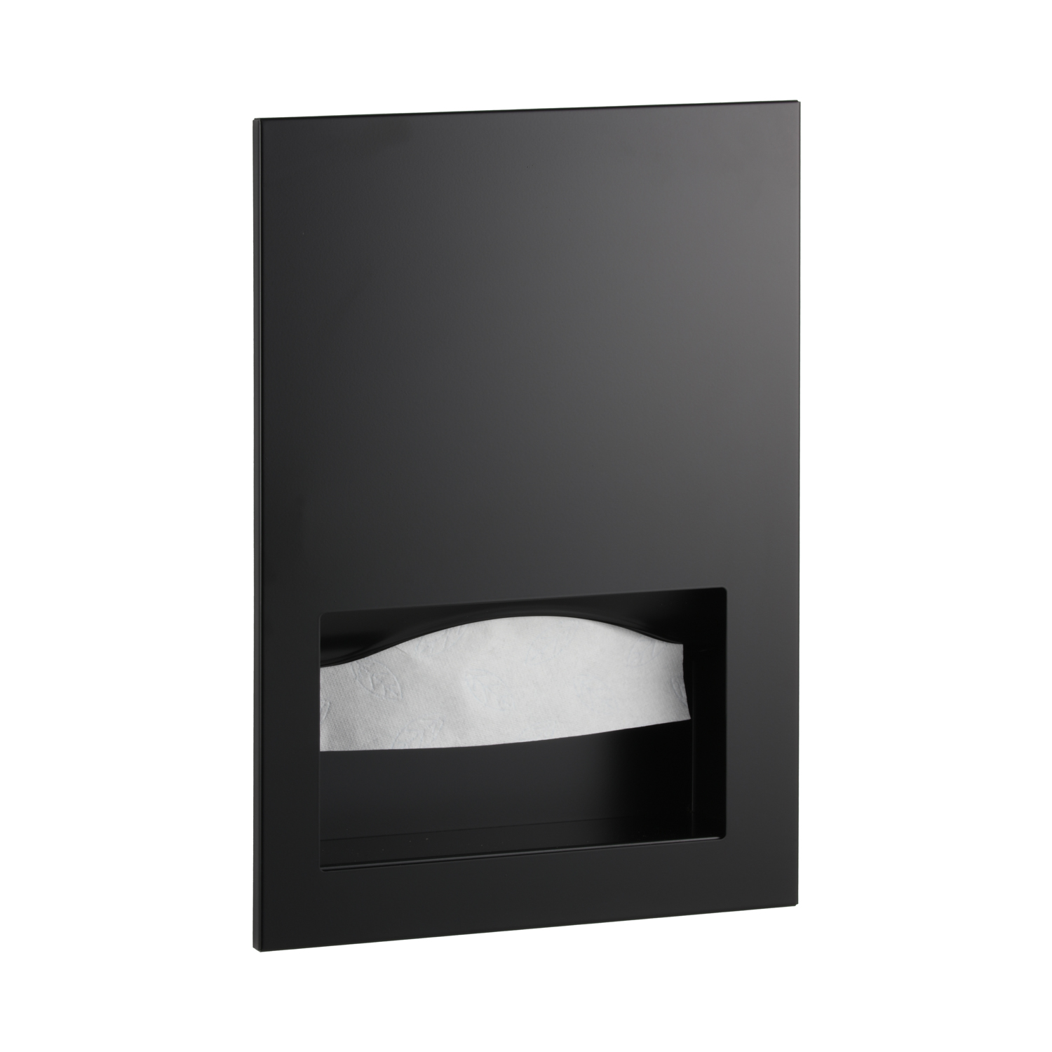 Recessed Paper Towel Dispenser, Friction-Catch, Matte Black, 400 Multifold Towels