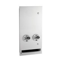 Recessed Napkin-Tampon Dispenser, 25-Cent Operation, Satin Finish