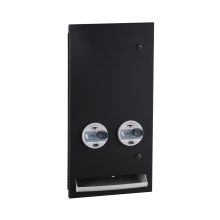 Recessed Napkin-Tampon Dispenser, 25-Cent Operation, Matte Black