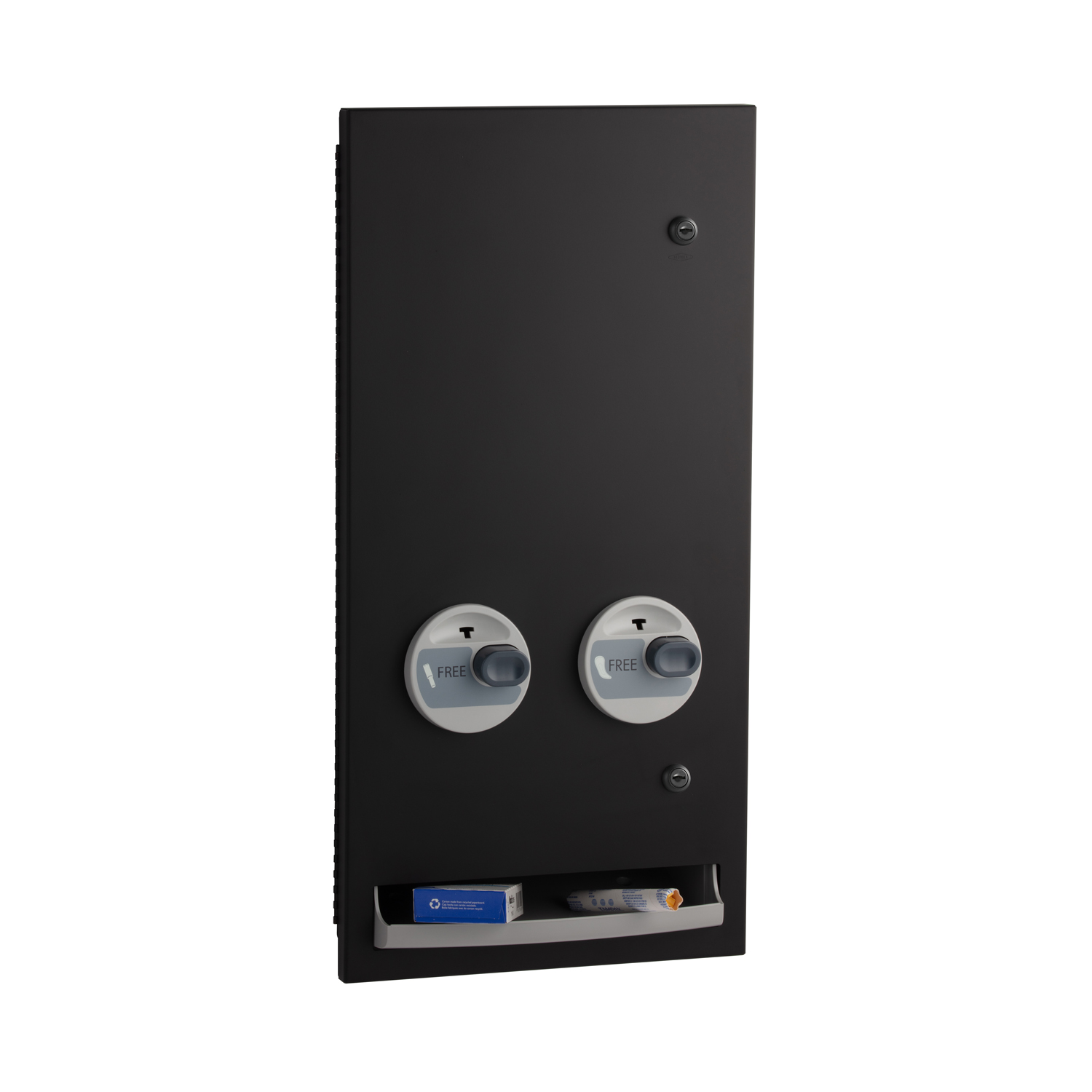 Recessed Napkin-Tampon Dispenser, Free Operation, Matte Black